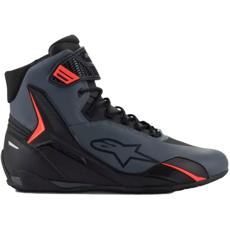 Stivali da moto Alpinestars Faster-4 nero-grigio-rosso fluo