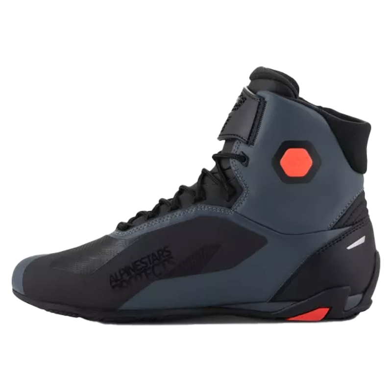 Stivali da moto Alpinestars Faster-4 nero-grigio-rosso fluo