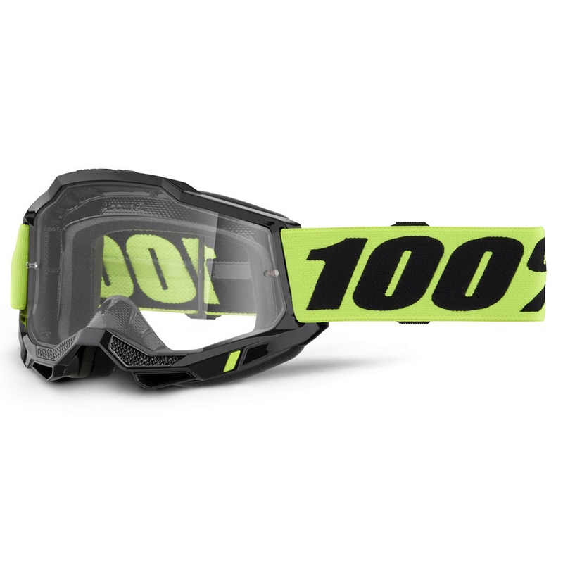 Occhiali da motocross 100% ACCURI 2 gialli con plexiglass trasparente