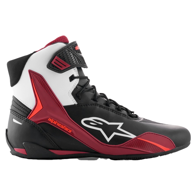 Stivali da moto Alpinestars Faster-4 nero-bianco-rosso scuro