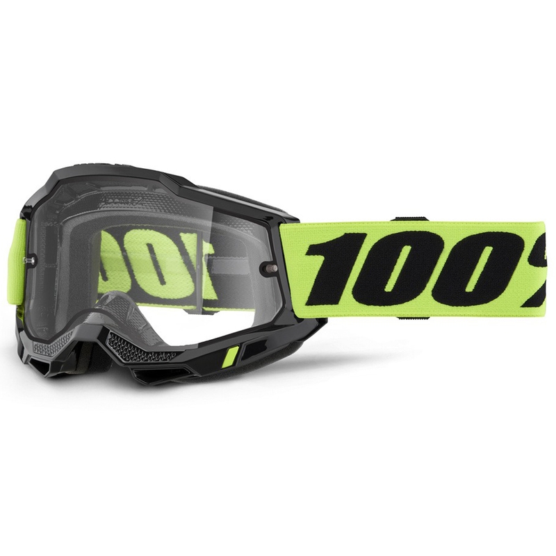 Occhiali da motocross 100% ACCURI 2 Enduro giallo con doppio plexiglass trasparente