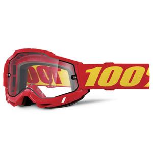 Occhiali da motocross 100% ACCURI 2 Enduro rosso con doppio plexiglass trasparente