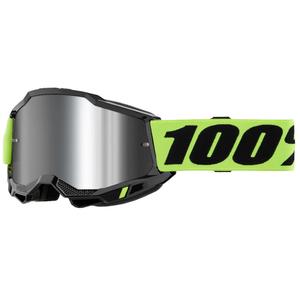Occhiali da motocross per bambini 100% ACCURI 2 USA gialli con plexiglass specchiato argento