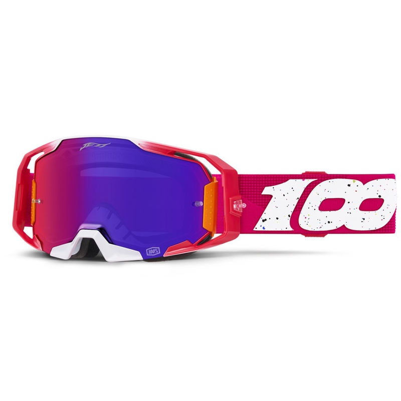 100% Armatic Jett Lawrence LE Occhiali da motocross Set rosa-blu