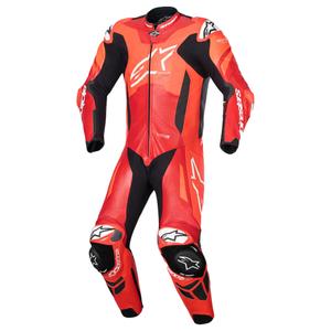 Tuta da moto in pelle monopezzo Alpinestars GP Plus V4 Sprint, compatibile con Tech-air, rosso fluo-rosso-bianco-nero