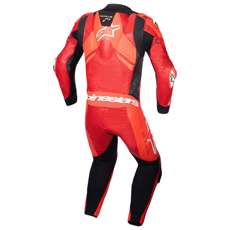 Tuta da moto in pelle monopezzo Alpinestars GP Plus V4 Sprint, compatibile con Tech-air, rosso fluo-rosso-bianco-nero