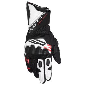 Guanti da moto Alpinestars SP-3 nero-bianco-rosso fluo