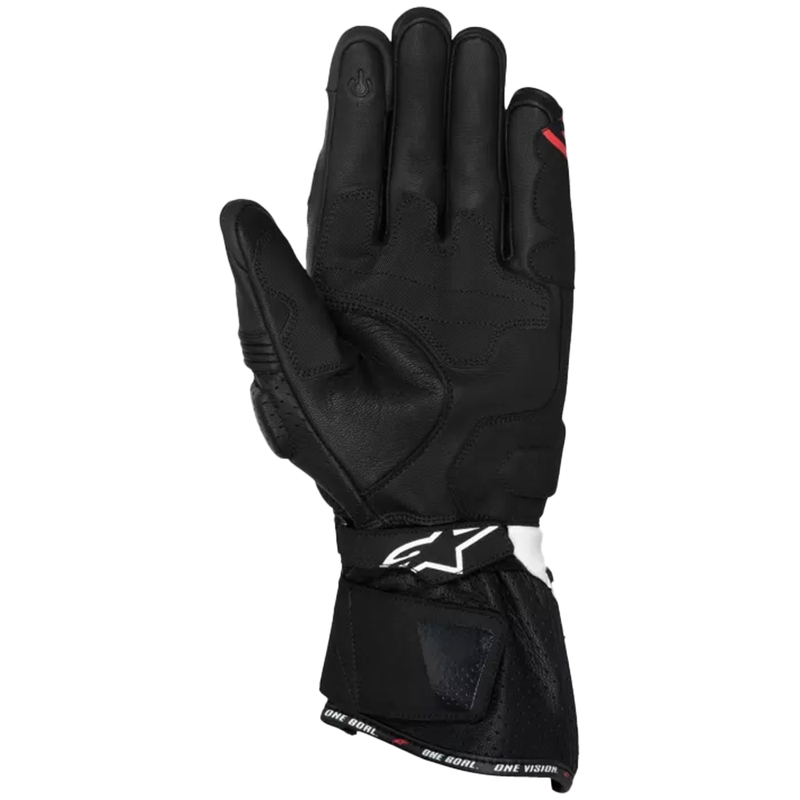 Guanti da moto Alpinestars SP-3 nero-bianco-rosso fluo