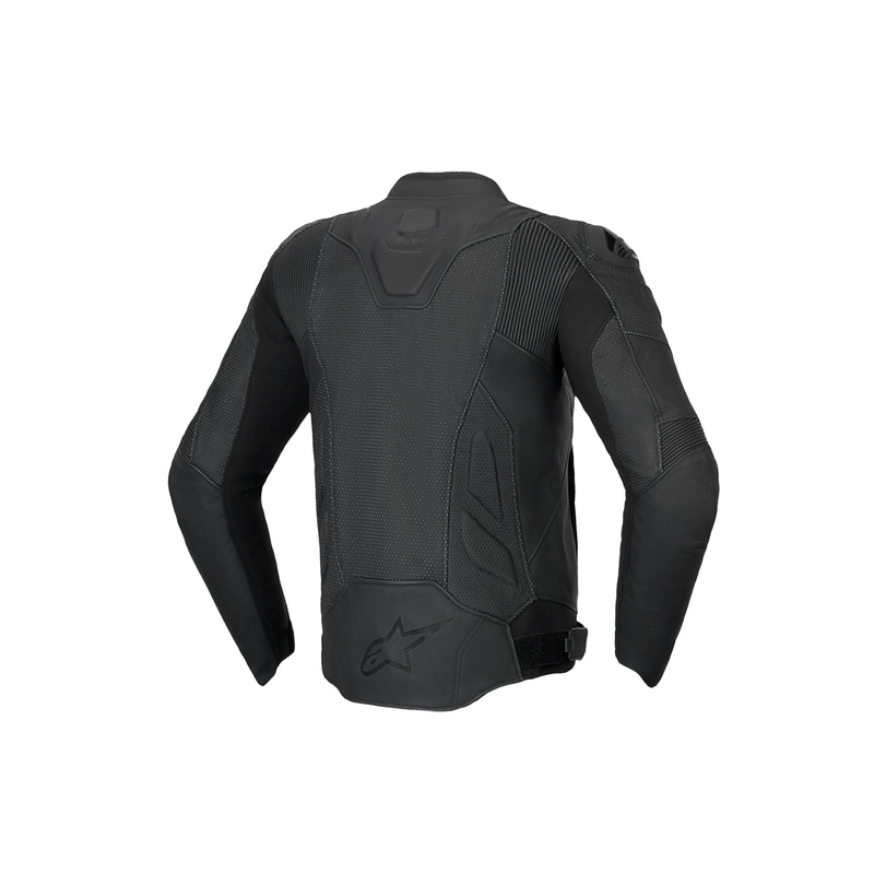 Giacca da moto in pelle Alpinestars Dusk Airflow nera-nera