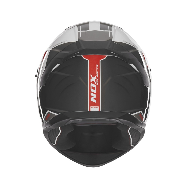 Casco integrale da moto NOX N401 Crower bianco-nero-rosso