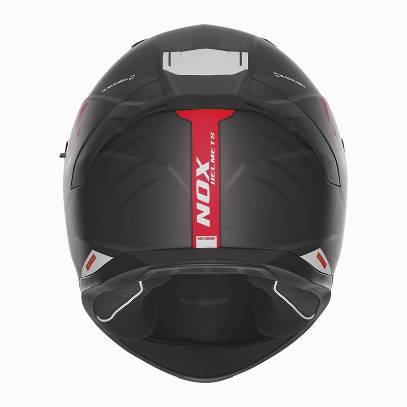 Casco integrale da moto NOX N401 Crower nero opaco-rosso