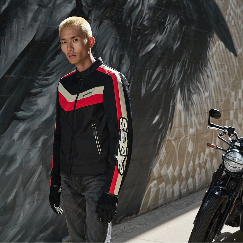 Giacca da moto Alpinestars T-Dyno Air nera-rossa-beige