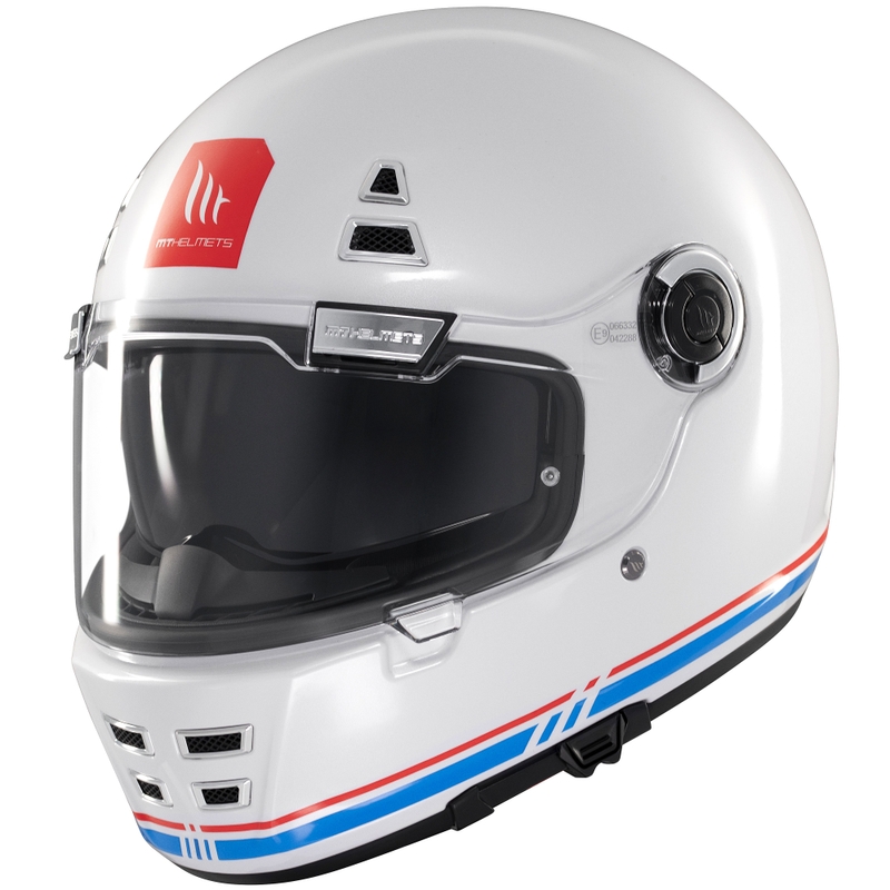 Casco integrale da moto MT Jarama SV bianco lucido