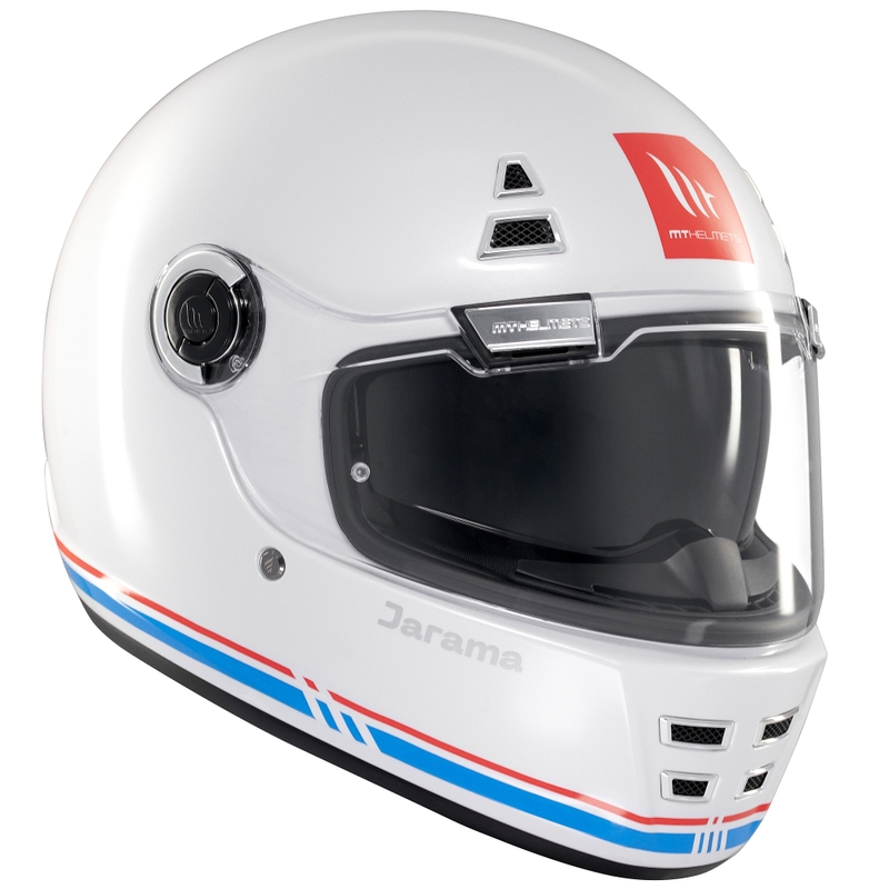 Casco integrale da moto MT Jarama SV bianco lucido