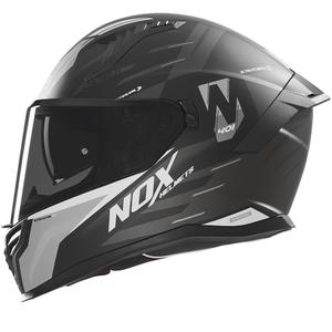 Casco integrale da moto NOX N401 Crower nero opaco-argento