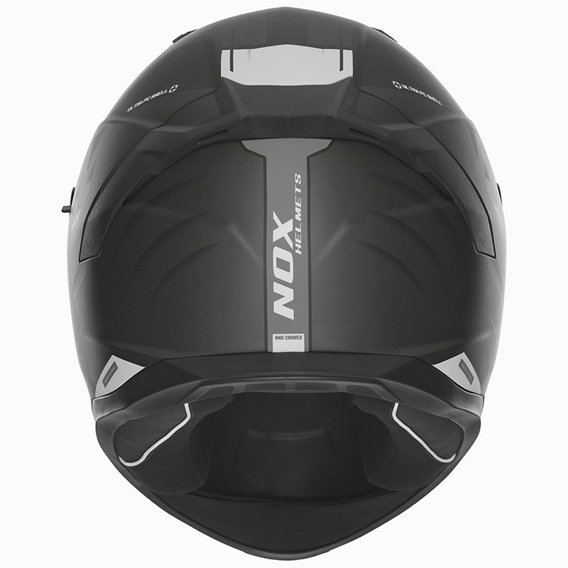 Casco integrale da moto NOX N401 Crower nero opaco-argento