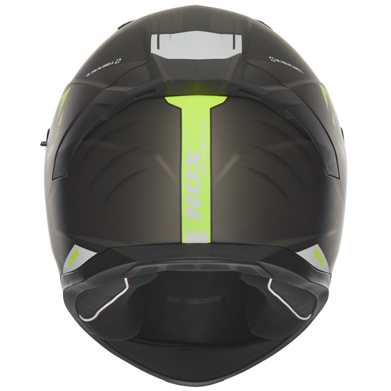 Casco integrale da moto NOX N401 Crower nero opaco-giallo fluo