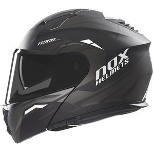 Casco moto flip-up NOX N968 Ultra nero opaco-bianco