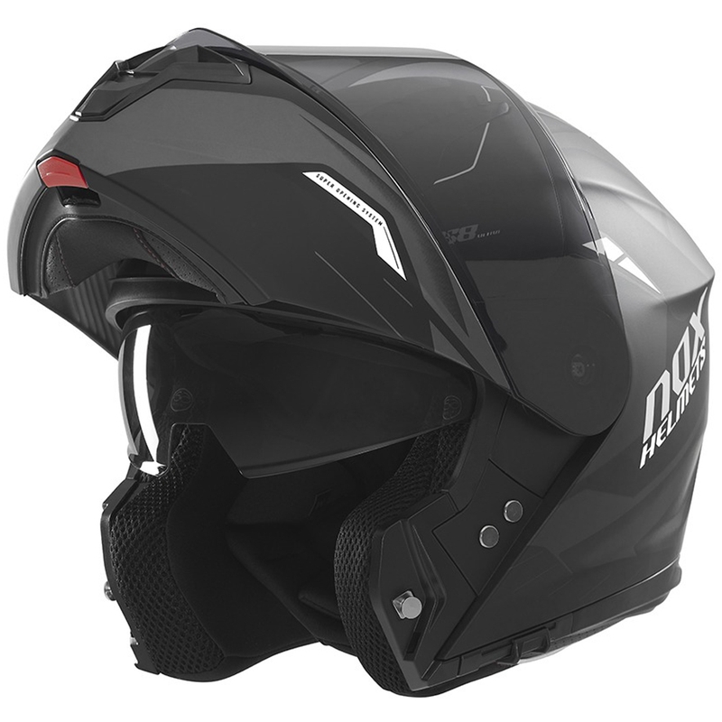 Casco da moto apribile NOX N968 Ultra nero opaco-bianco