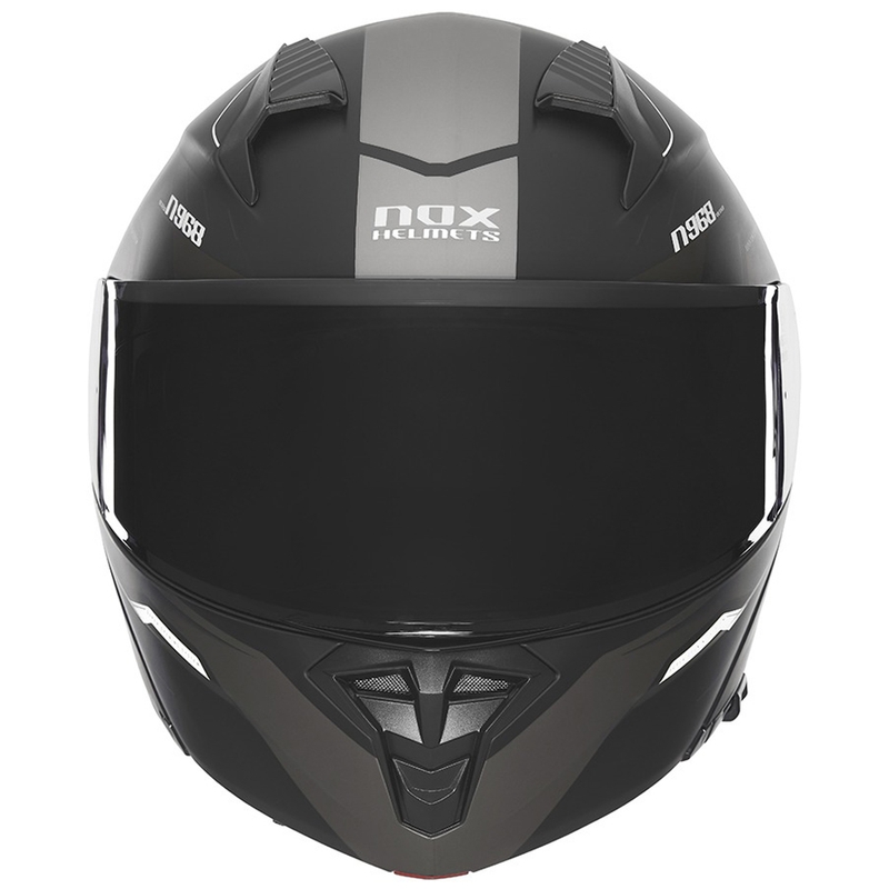 Casco da moto apribile NOX N968 Ultra nero opaco-bianco