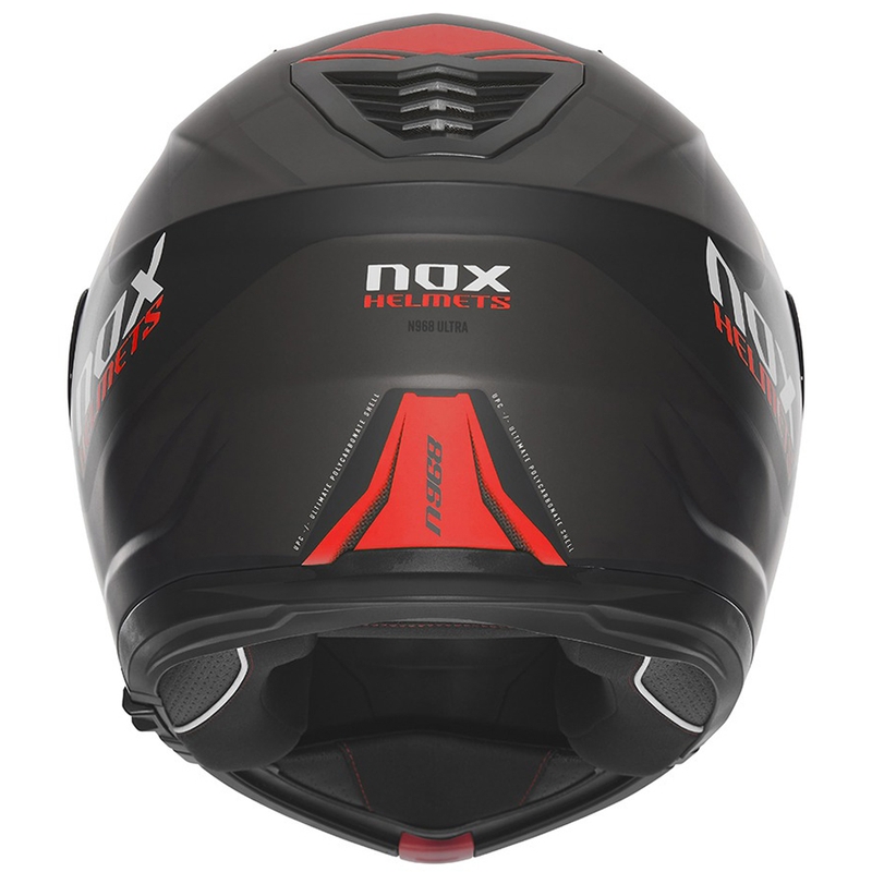 Casco moto flip-up NOX N968 Ultra nero opaco-rosso