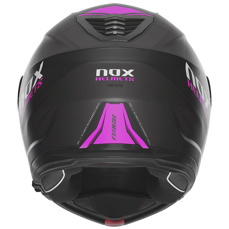Casco moto flip-up NOX N968 Ultra nero opaco-rosa