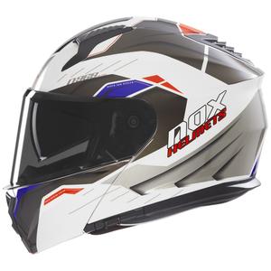 Casco moto flip-up NOX N968 Ultra bianco-grigio