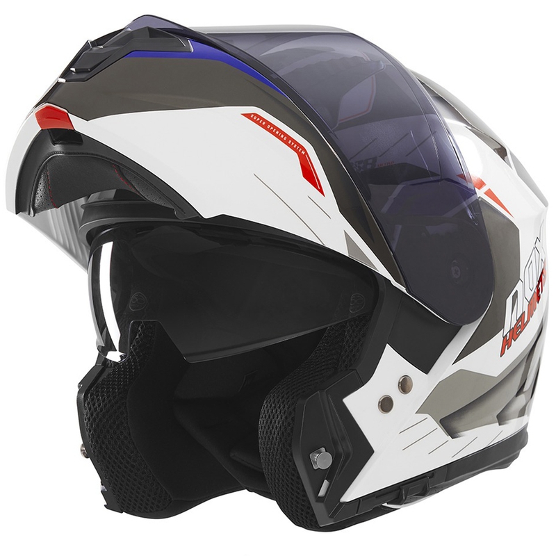 Casco moto flip-up NOX N968 Ultra bianco-grigio