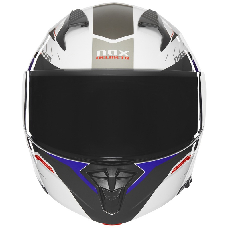 Casco moto flip-up NOX N968 Ultra bianco-grigio