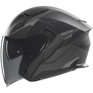 Casco moto jet NOX N130 Myst nero opaco-argento