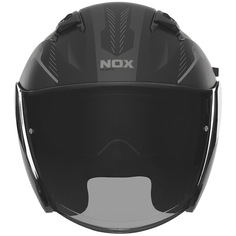 Casco moto jet NOX N130 Myst nero opaco-argento