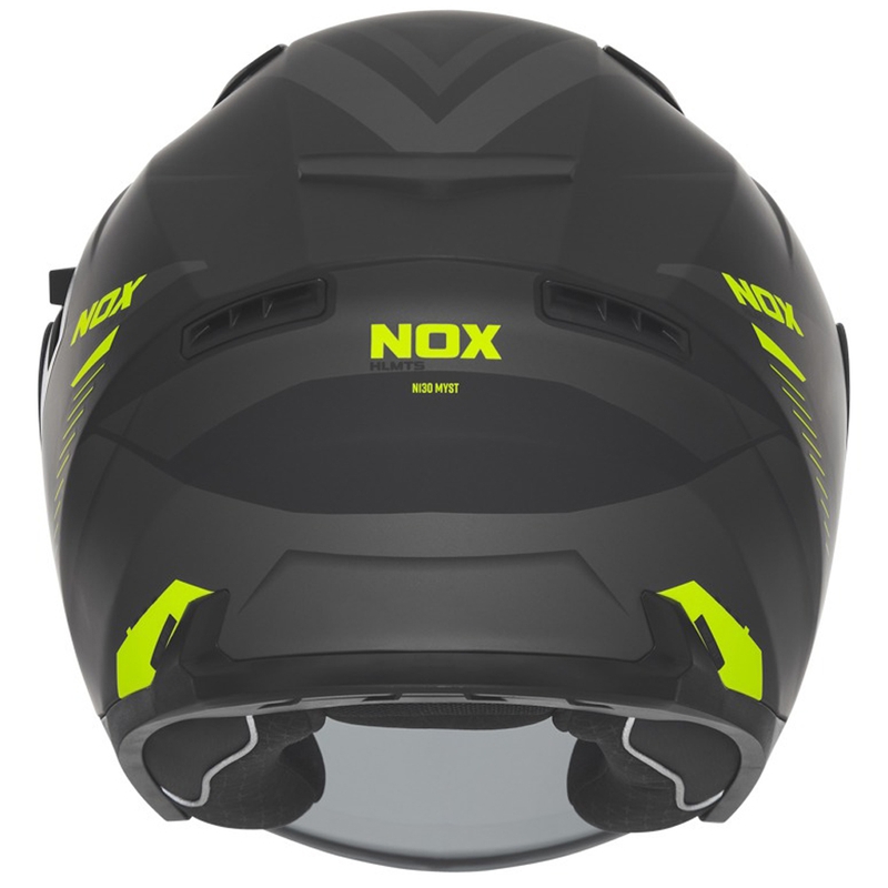 Casco moto jet NOX N130 Myst nero opaco-giallo fluo