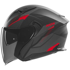 Casco moto jet NOX N130 Myst nero opaco-rosso