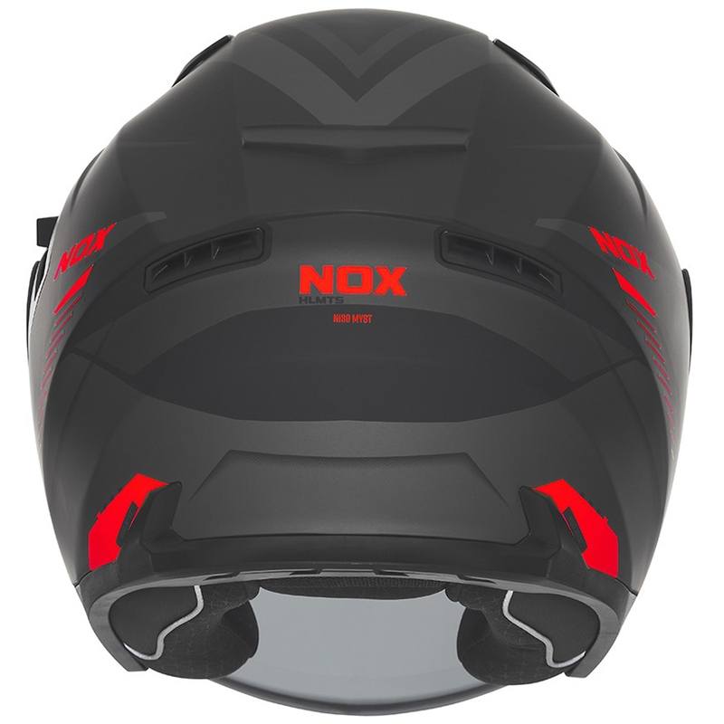 Casco moto jet NOX N130 Myst nero opaco-rosso