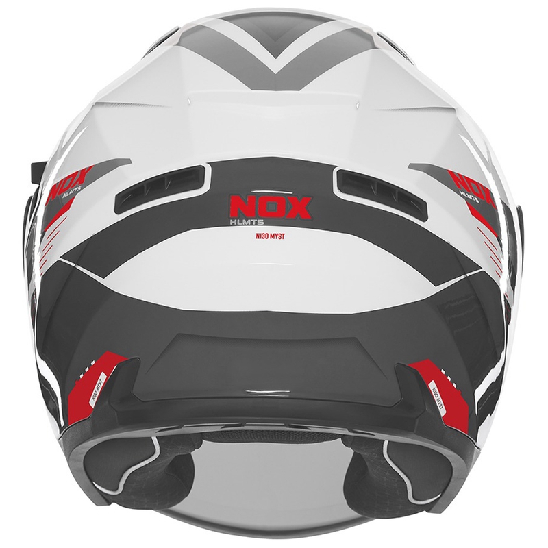 Casco moto jet NOX N130 Myst bianco-nero-rosso