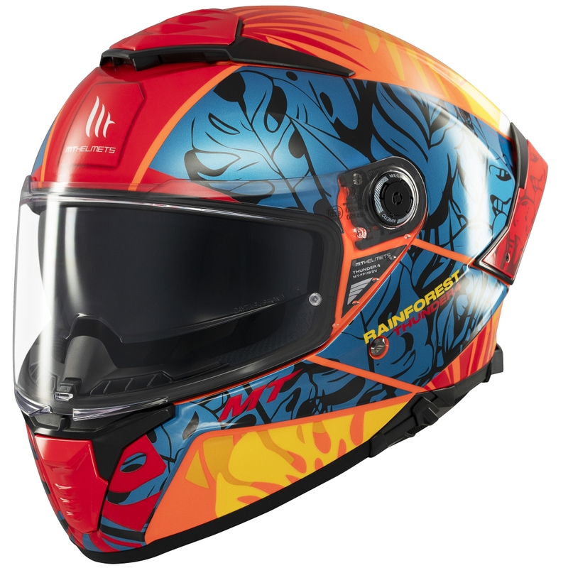 Casco integrale da moto MT Thunder 4 SV blu-arancione foresta pluviale