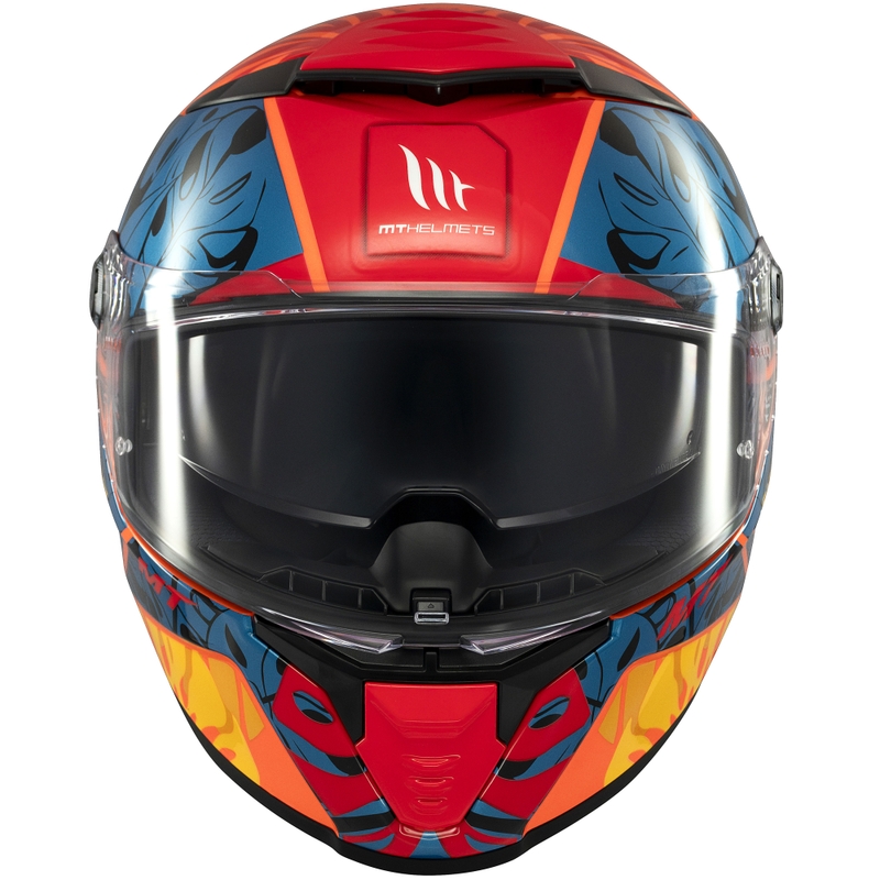 Casco integrale da moto MT Thunder 4 SV blu-arancione foresta pluviale