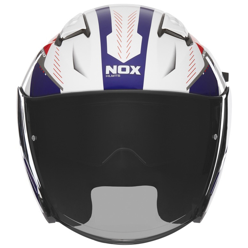Casco moto jet NOX N130 Myst bianco-blu-rosso