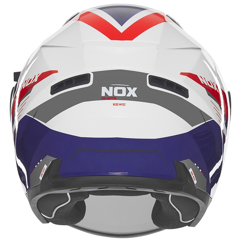 Casco moto jet NOX N130 Myst bianco-blu-rosso