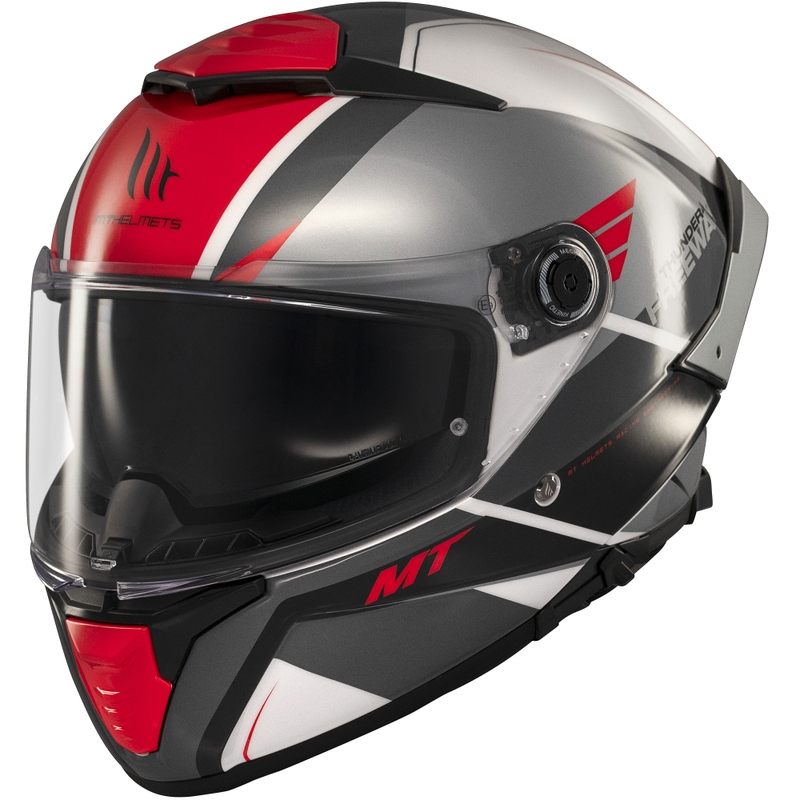 Casco integrale da moto MT Thunder 4 SV Freeway nero-grigio-rosso