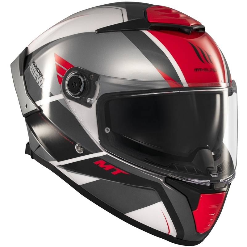 Casco integrale da moto MT Thunder 4 SV Freeway nero-grigio-rosso