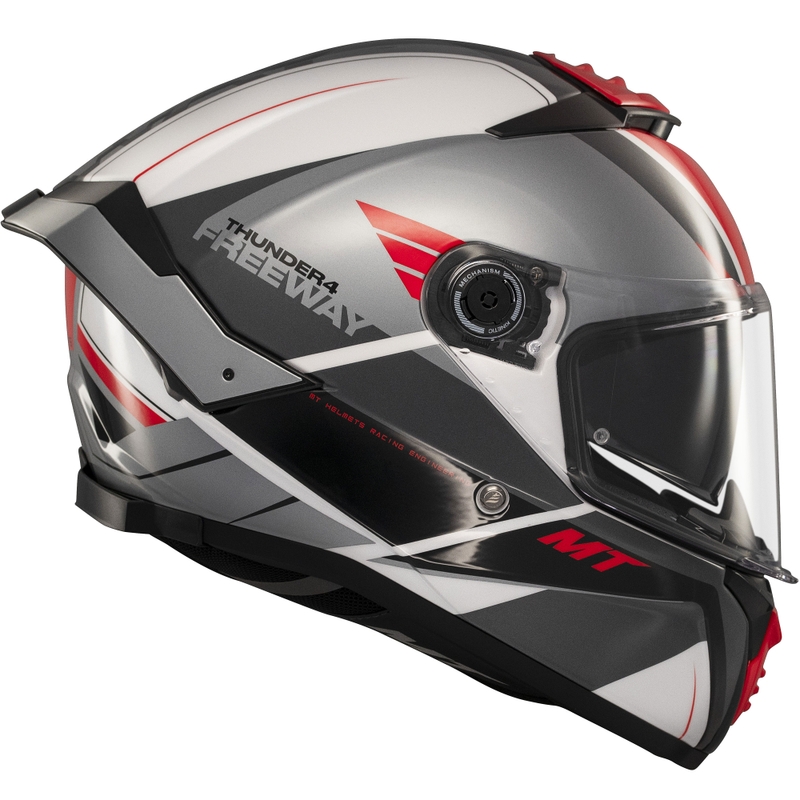 Casco integrale da moto MT Thunder 4 SV Freeway nero-grigio-rosso