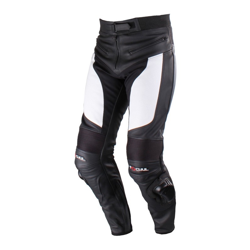 Kalhoty na motorku Tschul M-60 černo-bílé - II. jakost