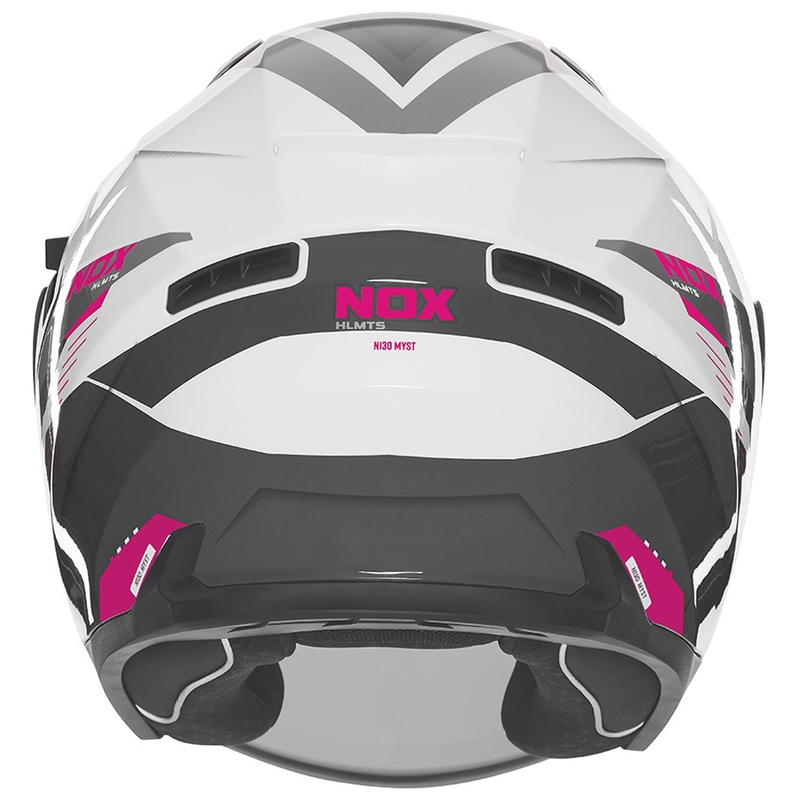 Casco moto jet NOX N130 Myst bianco-nero-rosa