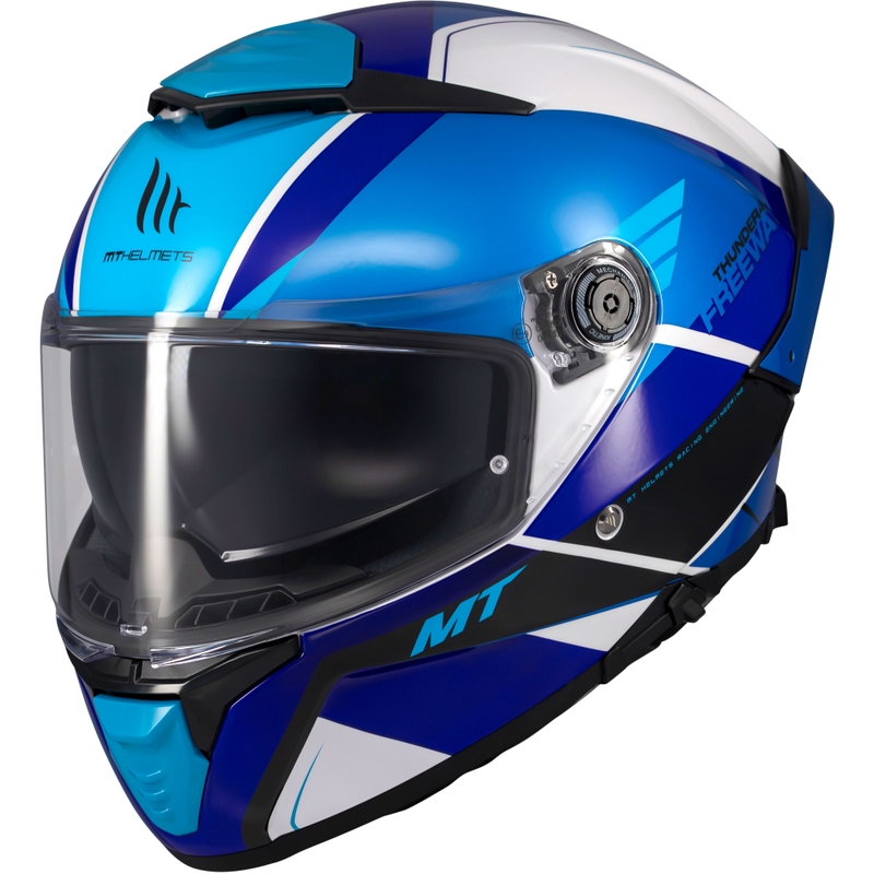 Casco integrale da moto MT Thunder 4 SV Freeway blu-grigio-nero