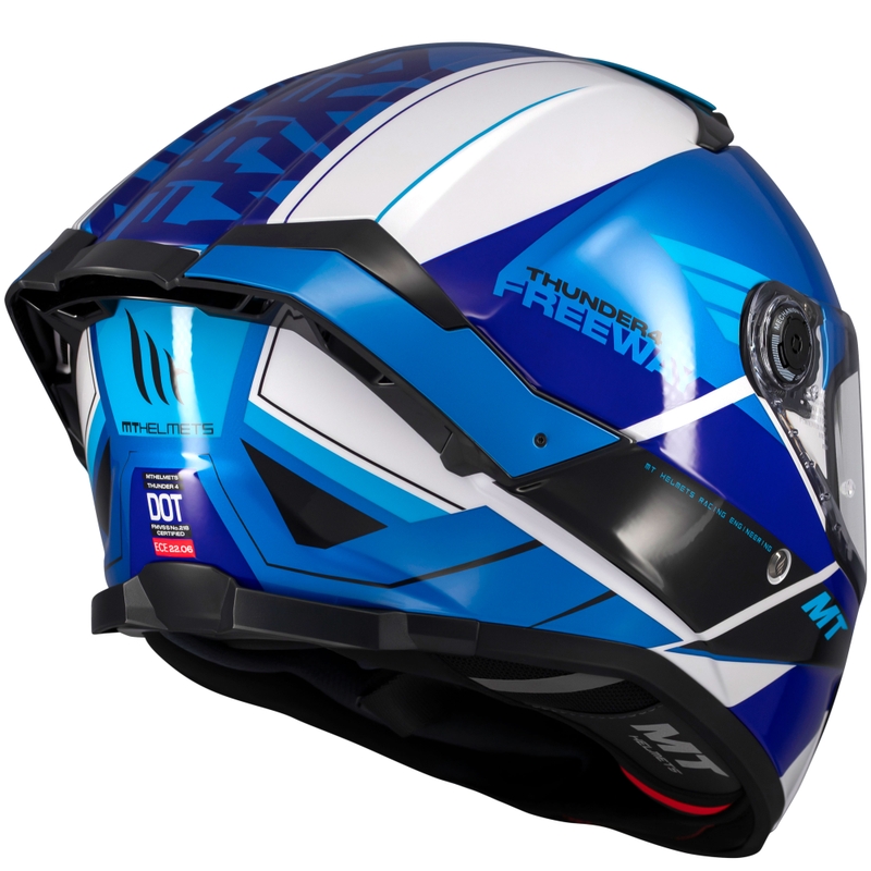 Casco integrale da moto MT Thunder 4 SV Freeway blu-grigio-nero