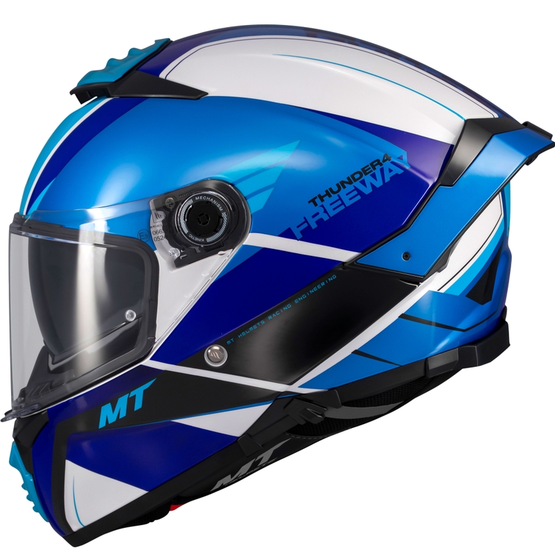 Casco integrale da moto MT Thunder 4 SV Freeway blu-grigio-nero