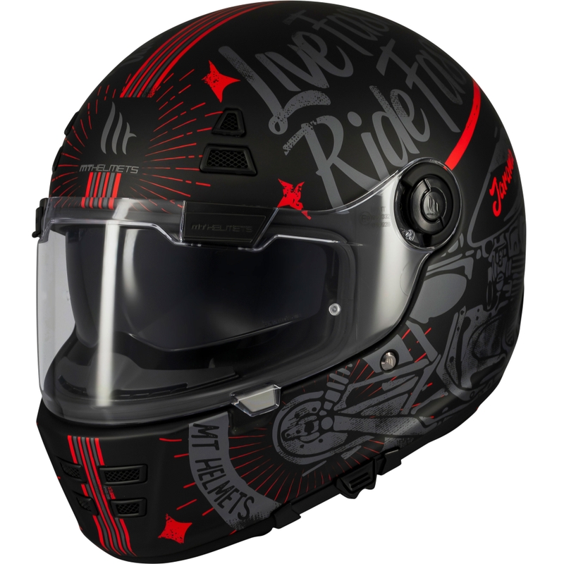 Casco integrale da moto MT Jarama SV Art nero opaco