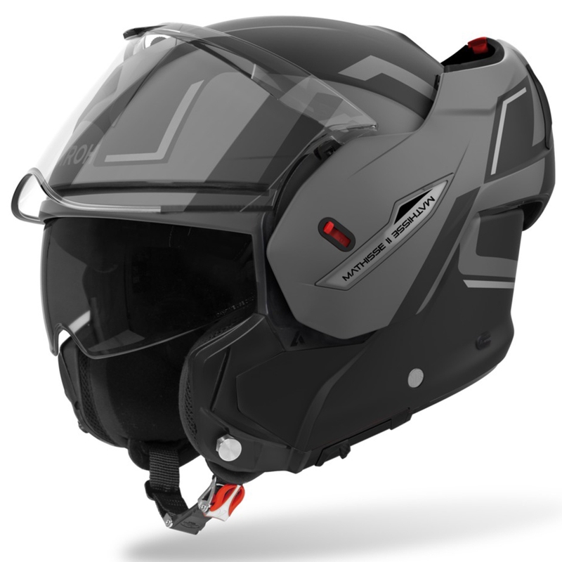 Casco moto Airoh Mathisse 2 Genius flip-up grigio opaco