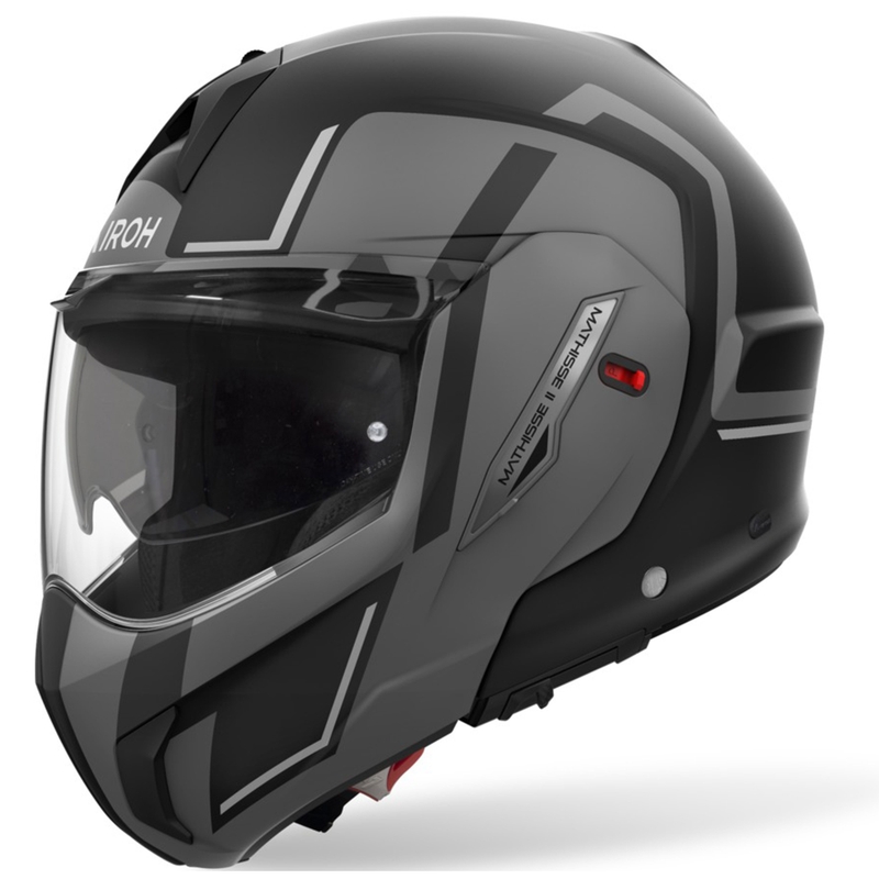 Casco moto Airoh Mathisse 2 Genius flip-up grigio opaco